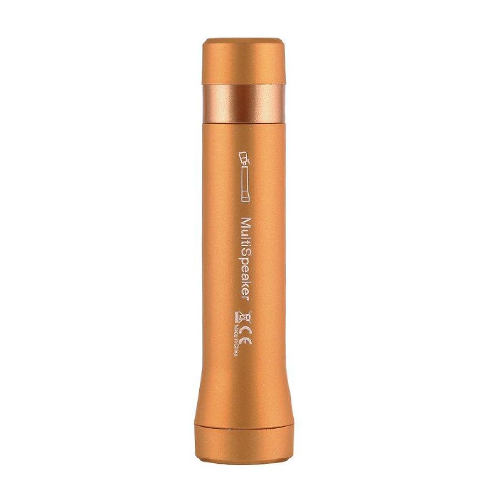 LED Φακός Επαναφορτιζόμενος 8W 800lm Χρυσός POWERBANK με Βάση Στήριξης Ποδηλάτου και Υποδοχές SD Card - USB με Ηχείο 3W Bluetooth GloboStar 06209