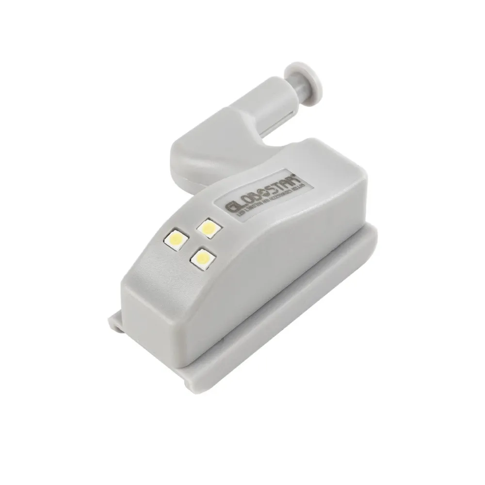 GloboStar® CLOSET 79640 Φωτιστικό Ντουλάπας LED για Μεντεσέ με Διακόπτη On/Off Κουμπωτό με Μπαταρία(Δεν συμπεριλαμβάνεται) - Ψυχρό Λευκό 6000K - Μ7 x Π4 x Υ2.5cm
