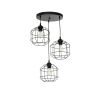 GLOBOSTAR® RAYNO 201-0108 Vintage Κρεμαστό Φωτιστικό Οροφής με Ντουί 3 x E27 AC 220-240V IP20 - Μαύρο - Μ42 x Π42 x Υ60cm