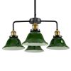 GLOBOSTAR® LIBRARY 00769 Vintage Φωτιστικό Οροφής με Ντουί 4 x E27 AC 220-240V IP20 - Πράσινο & Χρυσό - Μ57 x Π57 x Υ90cm
