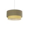 GLOBOSTAR® BIGGIE 204-0097 Μοντέρνο Κρεμαστό Φωτιστικό Οροφής με Ντουί 1 x E27 AC 220-240V IP20 - Λαδί & Μπεζ - Μ30 x Π30 x Υ17cm