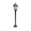 GloboStar® SOLME 203-0217 Vintage Επιδαπέδιο Φωτιστικό Κολωνάκι Κήπου Μονόφωτο 1 x E27 IP44 Χάλκινο & Διάφανο Πλαστικό - Μ22 x Π22 x Υ100cm