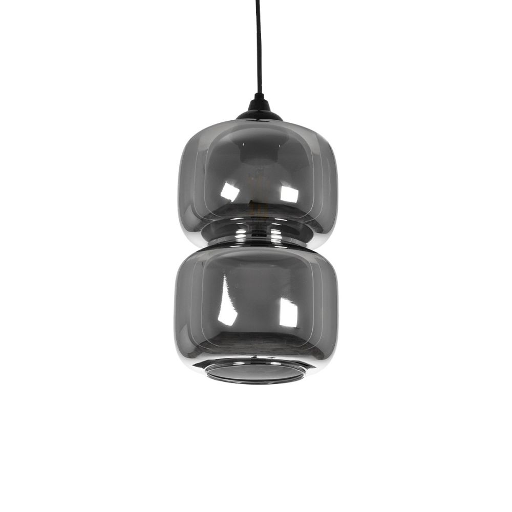 GLOBOSTAR® PIAGE 206-0036 Μοντέρνο Κρεμαστό Φωτιστικό Οροφής με Ντουί 1 x E27 AC 220-240V IP20 - Μαύρο Φιμέ - Μ18 x Π18 x Υ31cm