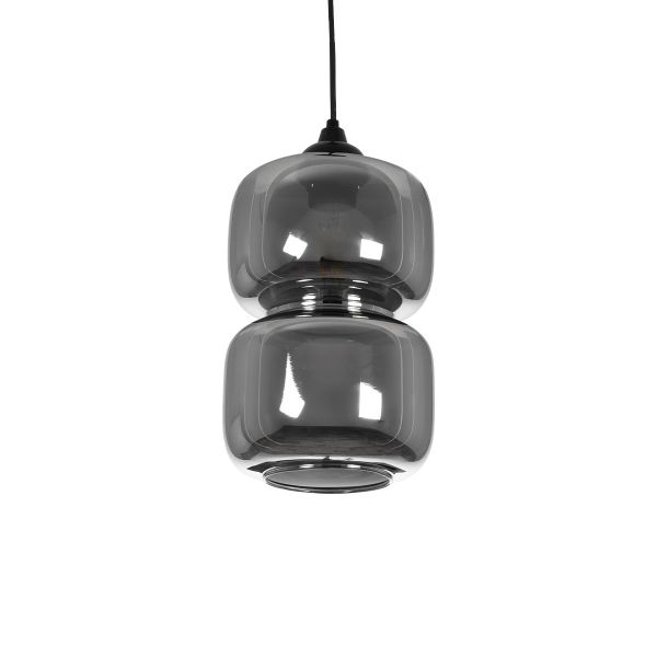 GLOBOSTAR® PIAGE 206-0036 Μοντέρνο Κρεμαστό Φωτιστικό Οροφής με Ντουί 1 x E27 AC 220-240V IP20 - Μαύρο Φιμέ - Μ18 x Π18 x Υ31cm