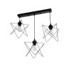 GLOBOSTAR® GLIND 201-0092 Vintage Κρεμαστό Φωτιστικό Οροφής με Ντουί 3 x E27 AC 220-240V IP20 - Μαύρο - Μ67 x Π24 x Υ55cm