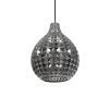 GLOBOSTAR® BASTIK 206-0026 Μοντέρνο Κρεμαστό Φωτιστικό Οροφής με Ντουί 1 x E27 AC 220-240V IP20 - Μαύρο Φιμέ - Μ22 x Π22 x Υ26cm