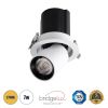 GLOBOSTAR® VIRGO-S 60303 Χωνευτό Κινούμενο Downlight Σποτ LED 7W 875lm 36° AC 220-240V IP20 Θερμό Λευκό 2700K - Bridgelux COB Chip & TÜV SÜD Driver - Λευκό & Μαύρο Ματ - Μ9 x Π9 x Υ9cm / Q7.8cm - 5 Χρόνια Εγγύηση