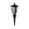 GloboStar® ZARDIN 203-0208 Vintage Καρφωτό Φωτιστικό Φαναράκι Μονόφωτο 1 x E27 IP44 Μαύρο & Διάφανο Πλαστικό - Μ17 x Π17 x Υ50cm