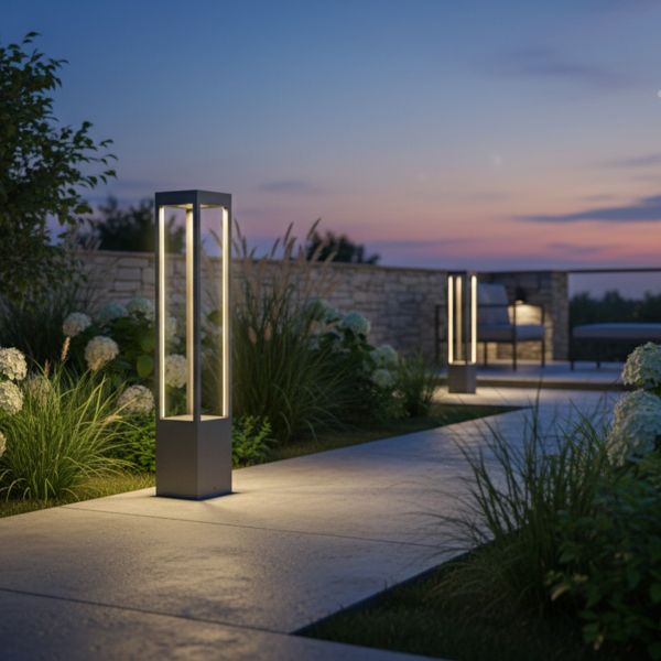 kelvo® GREMO KLV-101-0124 Μοντέρνο Φωτιστικό Κολωνάκι Κήπου LED 7W 735lm 45° AC 220-240V Αδιάβροχο IP65 Θερμό Λευκό 2700K - Bridgelux COB Chip & TÜV SÜD Driver - Γκρι Ανθρακί Ματ - Μ15 x Π15 x Υ80.5cm - 5 Χρόνια Εγγύηση