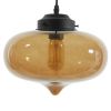 GLOBOSTAR® QUINN 01029 Vintage Κρεμαστό Φωτιστικό Οροφής με Ντουί 1 x E27 AC 220-240V IP20 - Μελί & Μαύρο - Μ26 x Π26 x Υ20cm