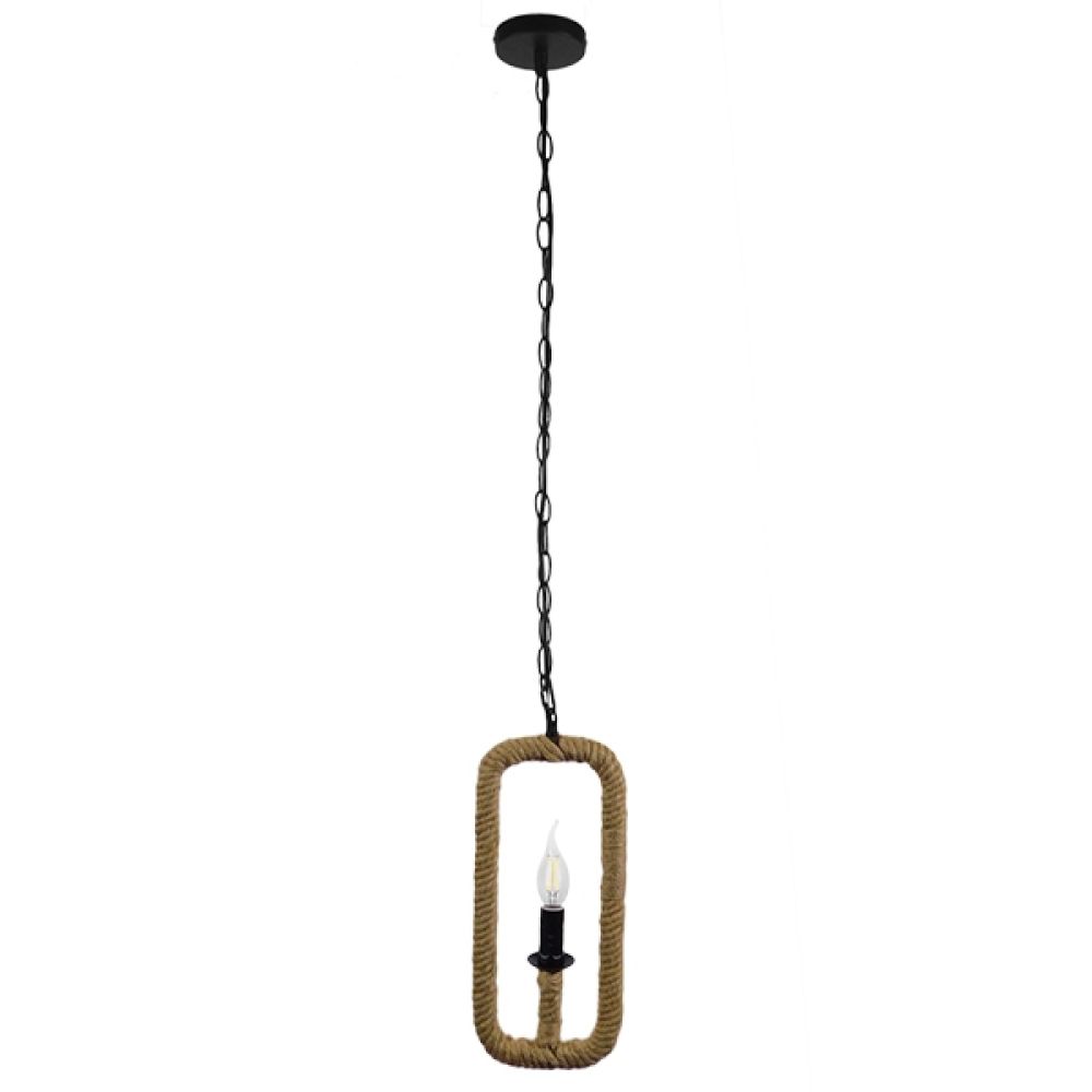 GLOBOSTAR® LINDELL 10001110 Vintage Κρεμαστό Φωτιστικό Οροφής με Ντουί 1 x E14 AC 220-240V IP20 - Μπεζ & Μαύρο - Μ18 x Π18 x Υ33cm