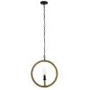 GLOBOSTAR® LINDELL 10001111 Vintage Κρεμαστό Φωτιστικό Οροφής με Ντουί 1 x E14 AC 220-240V IP20 - Μπεζ & Μαύρο - Μ37 x Π2.5 x Υ37cm
