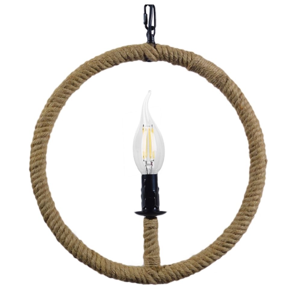 GLOBOSTAR® LINDELL 10001111 Vintage Κρεμαστό Φωτιστικό Οροφής με Ντουί 1 x E14 AC 220-240V IP20 - Μπεζ & Μαύρο - Μ37 x Π2.5 x Υ37cm