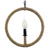 GLOBOSTAR® LINDELL 10001111 Vintage Κρεμαστό Φωτιστικό Οροφής με Ντουί 1 x E14 AC 220-240V IP20 - Μπεζ & Μαύρο - Μ37 x Π2.5 x Υ37cm