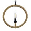 GLOBOSTAR® LINDELL 10001111 Vintage Κρεμαστό Φωτιστικό Οροφής με Ντουί 1 x E14 AC 220-240V IP20 - Μπεζ & Μαύρο - Μ37 x Π2.5 x Υ37cm