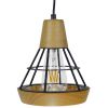 GLOBOSTAR® AKRON 10001133 Μοντέρνο Κρεμαστό Φωτιστικό Οροφής με Ντουί 1 x E27 AC 220-240V IP20 - Μπεζ & Μαύρο - Μ19 x Π19 x Υ22cm