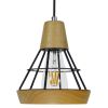 GLOBOSTAR® AKRON 10001133 Μοντέρνο Κρεμαστό Φωτιστικό Οροφής με Ντουί 1 x E27 AC 220-240V IP20 - Μπεζ & Μαύρο - Μ19 x Π19 x Υ22cm