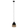 GLOBOSTAR® OLIVER 10001231 Vintage Κρεμαστό Φωτιστικό Οροφής με Ντουί 1 x E27 AC 220-240V IP20 - Μαύρο & Μελί - Μ20 x Π20 x Υ21cm