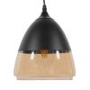 GLOBOSTAR® OLIVER 10001231 Vintage Κρεμαστό Φωτιστικό Οροφής με Ντουί 1 x E27 AC 220-240V IP20 - Μαύρο & Μελί - Μ20 x Π20 x Υ21cm