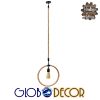GLOBOSTAR® MALVERN 10001239 Vintage Κρεμαστό Φωτιστικό Οροφής με Ντουί 1 x E27 AC 220-240V IP20 - Μαύρο & Μπεζ - Μ34 x Π22 x Υ34cm