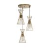GLOBOSTAR® FLIXIO 201-0126 Vintage Κρεμαστό Φωτιστικό Οροφής με Ντουί 3 x E27 AC 220-240V IP20 - Χρυσό - Μ40 x Π40 x Υ70cm