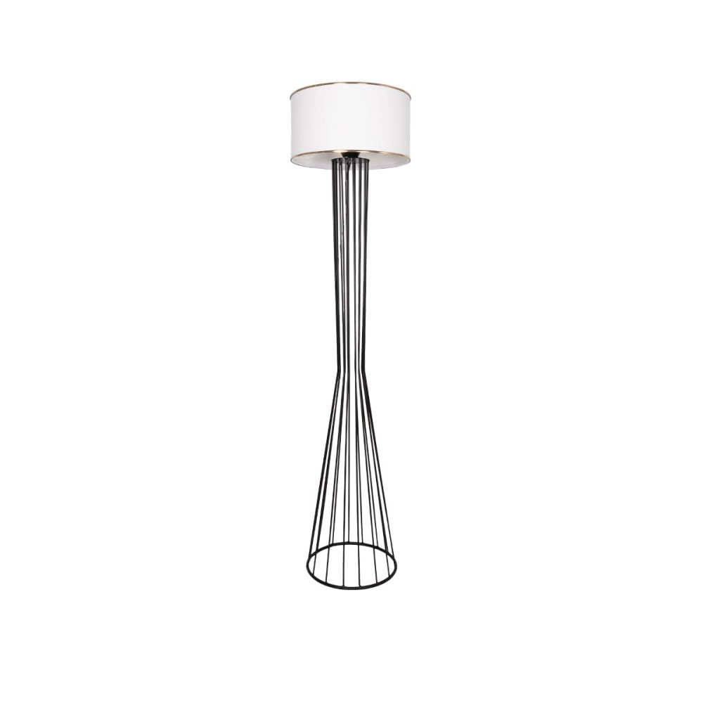 GLOBOSTAR® NOVA 201-0036 Μοντέρνο Επιδαπέδιο Φωτιστικό με Ντουί 1 x E27 AC 220-240V IP20 - Μαύρο & Λευκό - Μ36 x Π36 x Υ148cm