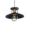 GLOBOSTAR® BILLA 203-0042 Vintage Κρεμαστό Φωτιστικό Οροφής με Ντουί 1 x E27 AC 220-240V IP20 - Μαύρο & Χρυσό - M30.5 x Π30.5 x Υ20cm
