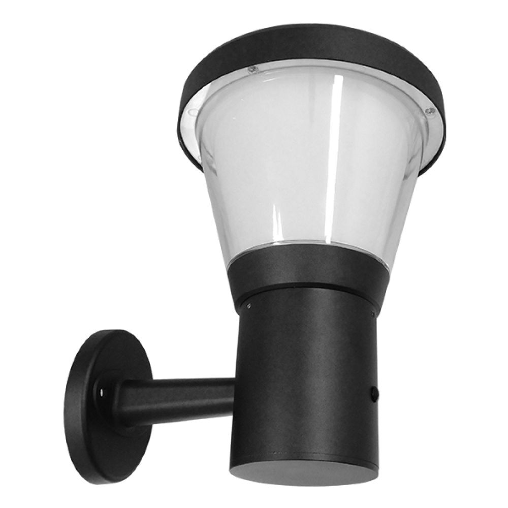 GLOBOSTAR® SOLARTIS 12126 Μοντέρνο Φωτιστικό Τοίχου - Απλίκα LED 10W 1000lm 180° με Ενσωματωμένο Φωτοβολταϊκό Panel 6V 5W & Επαναφορτιζόμενη Μπαταρία Li-ion 3.2V 6000mAh με Αισθητήρα Ημέρας-Νύχτας Αδιάβροχο IP65 Ψυχρό Λευκό 6000K - Γκρι Ανθρακί - Μ24 