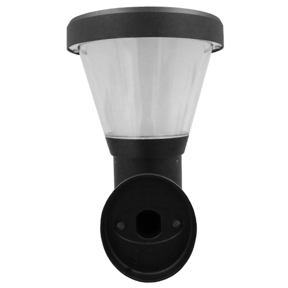 GLOBOSTAR® SOLARTIS 12126 Μοντέρνο Φωτιστικό Τοίχου - Απλίκα LED 10W 1000lm 180° με Ενσωματωμένο Φωτοβολταϊκό Panel 6V 5W & Επαναφορτιζόμενη Μπαταρία Li-ion 3.2V 6000mAh με Αισθητήρα Ημέρας-Νύχτας Αδιάβροχο IP65 Ψυχρό Λευκό 6000K - Γκρι Ανθρακί - Μ24 