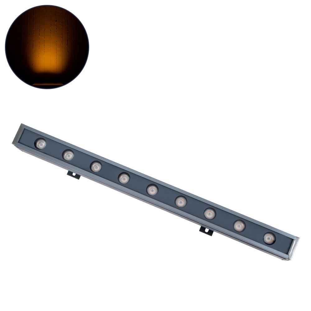 GLOBOSTAR® WASHERMARGO 90171 Μπάρα Φωτισμού Wall Washer LED 9W 945lm 30° DC 24V Αδιάβροχο IP65 Ultra Θερμό Λευκό 2200K Dimmable - Bridgelux SMD Chip - Γκρι Ανθρακί - Μ50 x Π4 x Υ5cm - 3 Χρόνια Εγγύηση