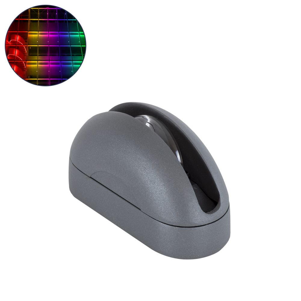 GLOBOSTAR® WINDOWCURBA 90112 Φωτιστικό Ανάδειξης Παραθύρων LED 6W 480lm 3°x262° DC 24V Αδιάβροχο IP65 Πολύχρωμο RGB Dimmable DMX512 - CREE XPE Chip - Γκρι Ανθρακί - Μ12 x Π5.3 x Υ6.5cm - 3 Χρόνια Εγγύηση
