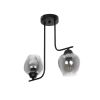 GLOBOSTAR® GLOSSA 201-0091 Vintage Φωτιστικό Οροφής με Ντουί 2 x E27 AC 220-240V IP20 - Μαύρο & Μαύρο Φιμέ - Μ40 x Π15 x Υ17cm