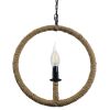 GLOBOSTAR® LINDELL 10001111 Vintage Κρεμαστό Φωτιστικό Οροφής με Ντουί 1 x E14 AC 220-240V IP20 - Μπεζ & Μαύρο - Μ37 x Π2.5 x Υ37cm