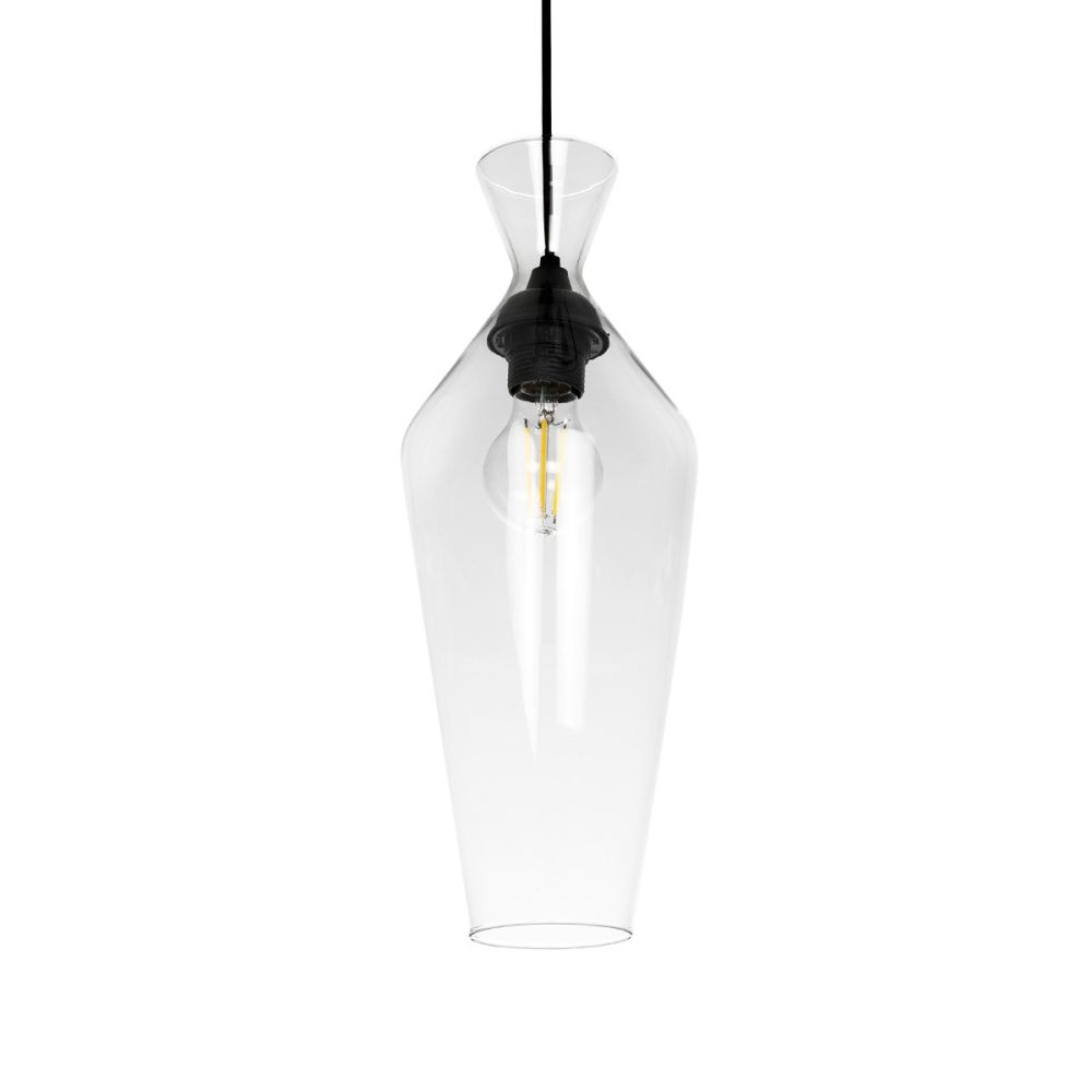 GLOBOSTAR® BALU 206-0041 Μοντέρνο Κρεμαστό Φωτιστικό Οροφής με Ντουί 1 x E27 AC 220-240V IP20 - Διάφανο - Μ15 x Π15 x Υ40cm