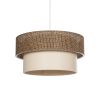 GLOBOSTAR® LIVA 203-0175 Μοντέρνο Κρεμαστό Φωτιστικό Οροφής με Ντουί 1 x E27 AC 220-240V IP20 - Καφέ & Μπεζ - Μ38 x Π38 x Υ30cm