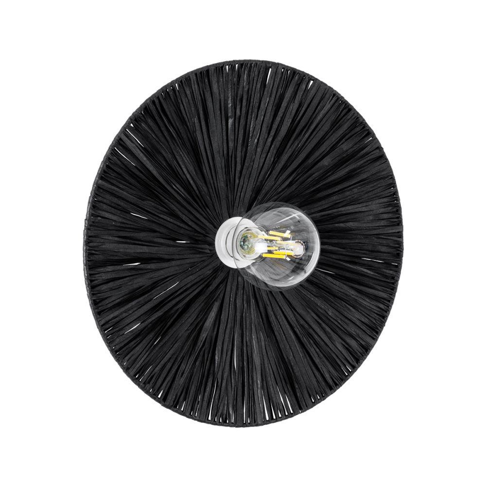 GLOBOSTAR® COLOMBO 02279 Boho Φωτιστικό Τοίχου - Απλίκα με Ντουί 1 x E27 AC 220-240V IP20 - Μαύρο - Μ40 x Π40 x Υ9cm