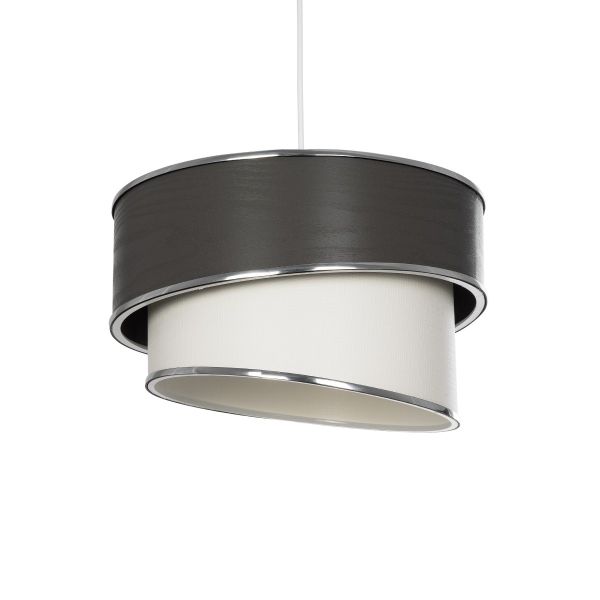 GLOBOSTAR® SONIA 203-0116 Μοντέρνο Κρεμαστό Φωτιστικό Οροφής με Ντουί 1 x E27 AC 220-240V IP20 - Γκρι & Λευκό - Μ30 x Π30 x Υ24cm