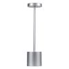 GloboStar® JOJO 76521 Επαναφορτιζόμενο Επιτραπέζιο Φωτιστικό Πορτατίφ LED 1.5W 105lm 120° DC 5V IP44 CCT Ultra Θερμό 1500K - Φυσικό Λευκό 4500K - Ψυχρό Λευκό 6000K Dimmable Ασημί Αλουμίνιο - Μ8 x Π8 x Υ34cm - 2 Χρόνια Εγγύηση