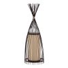 GLOBOSTAR® AZORES 01754 Boho Επιδαπέδιο Φωτιστικό με Ντουί 1 x E27 AC 220-240V IP20 - Καφέ & Μπεζ - Μ30 x Π30 x Υ90cm