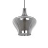GLOBOSTAR® OVOCE 206-0032 Μοντέρνο Κρεμαστό Φωτιστικό Οροφής με Ντουί 1 x E27 AC 220-240V IP20 - Μαύρο Φιμέ - Μ20 x Π20 x Υ22cm