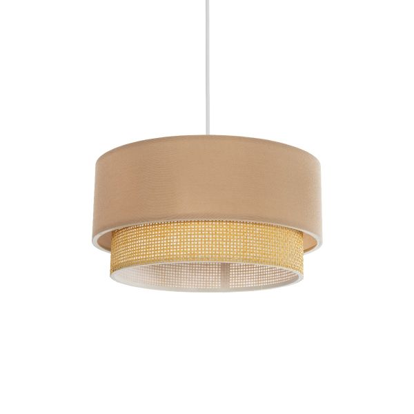 GLOBOSTAR® BIGGIE 204-0096 Μοντέρνο Κρεμαστό Φωτιστικό Οροφής με Ντουί 1 x E27 AC 220-240V IP20 - Μπεζ - Μ30 x Π30 x Υ17cm