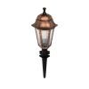 GloboStar® VITRO 203-0198 Vintage Καρφωτό Φωτιστικό Φαναράκι Μονόφωτο 1 x E27 IP44 Χάλκινο & Διάφανο Πλαστικό - Μ17 x Π17 x Υ55cm