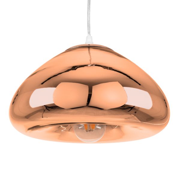 GLOBOSTAR® CRISTIN 00761 Μοντέρνο Κρεμαστό Φωτιστικό Οροφής με Ντουί 1 x E27 AC 220-240V IP20 - Χάλκινο - Μ30 x Π30 x Υ19cm