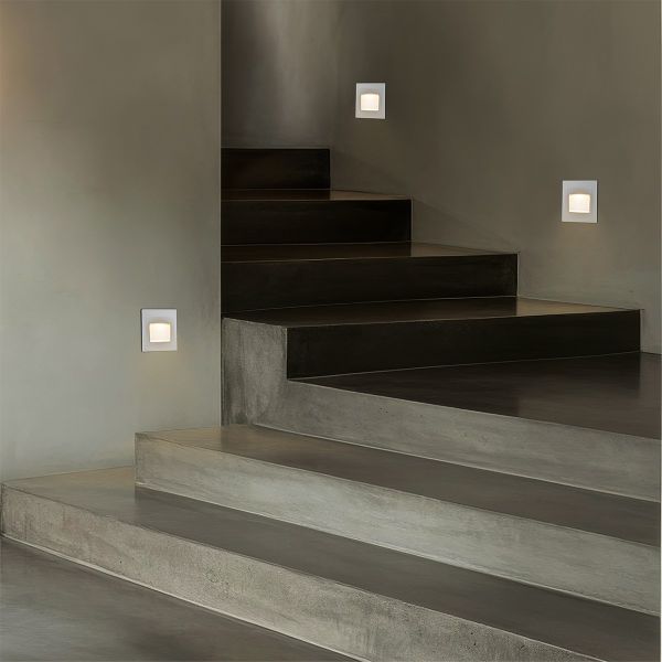 kelvo® STEPART KLV-101-0079 Μοντέρνο Χωνευτό Φωτιστικό Σκαλοπατιού - Διαδρόμου LED 3W 375lm 45° AC 220-240V Αδιάβροχο IP65 Θερμό Λευκό 2700K - Lumileds SMD Chip & TÜV SÜD Driver - Λευκό Ματ - Μ8.5 x Π5 x Υ8.5cm / Q6.72 x 6.72cm - 5 Χρόνια Εγγύηση