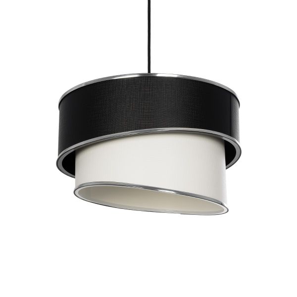 GLOBOSTAR® SONIA 203-0118 Μοντέρνο Κρεμαστό Φωτιστικό Οροφής με Ντουί 1 x E27 AC 220-240V IP20 - Λευκό & Μαύρο - Μ30 x Π30 x Υ24cm