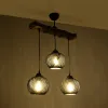 GLOBOSTAR® LUMA 201-0010 Vintage Κρεμαστό Φωτιστικό Οροφής με Ντουί 3 x E27 AC 220-240V IP20 - Μπεζ & Μαύρο - Μ55 x Π18 x Υ65cm