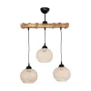 GLOBOSTAR® LUMA 201-0011 Vintage Κρεμαστό Φωτιστικό Οροφής με Ντουί 3 x E27 AC 220-240V IP20 - Μπεζ & Μαύρο - Μ55 x Π18 x Υ65cm