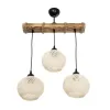 GLOBOSTAR® LUMA 201-0011 Vintage Κρεμαστό Φωτιστικό Οροφής με Ντουί 3 x E27 AC 220-240V IP20 - Μπεζ & Μαύρο - Μ55 x Π18 x Υ65cm