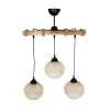 GLOBOSTAR® LUMA 201-0011 Vintage Κρεμαστό Φωτιστικό Οροφής με Ντουί 3 x E27 AC 220-240V IP20 - Μπεζ & Μαύρο - Μ55 x Π18 x Υ65cm
