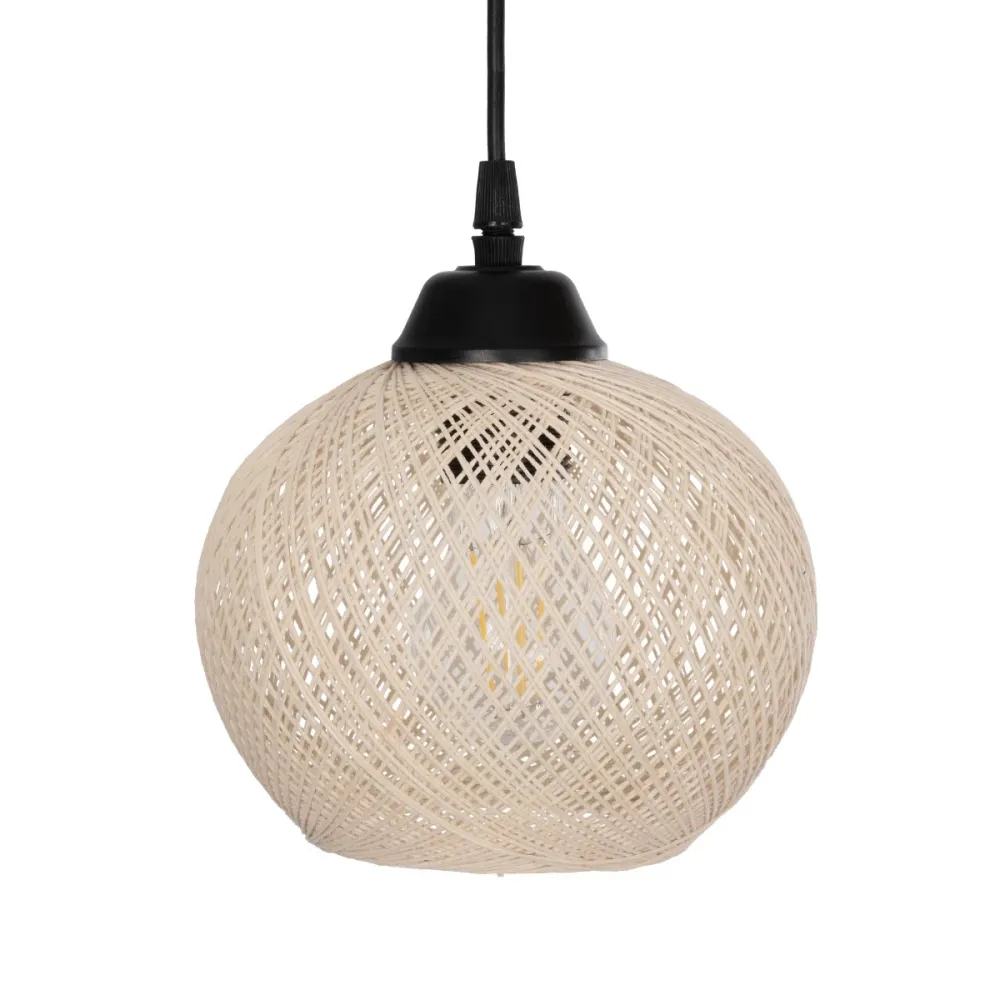 GLOBOSTAR® LUMA 201-0011 Vintage Κρεμαστό Φωτιστικό Οροφής με Ντουί 3 x E27 AC 220-240V IP20 - Μπεζ & Μαύρο - Μ55 x Π18 x Υ65cm